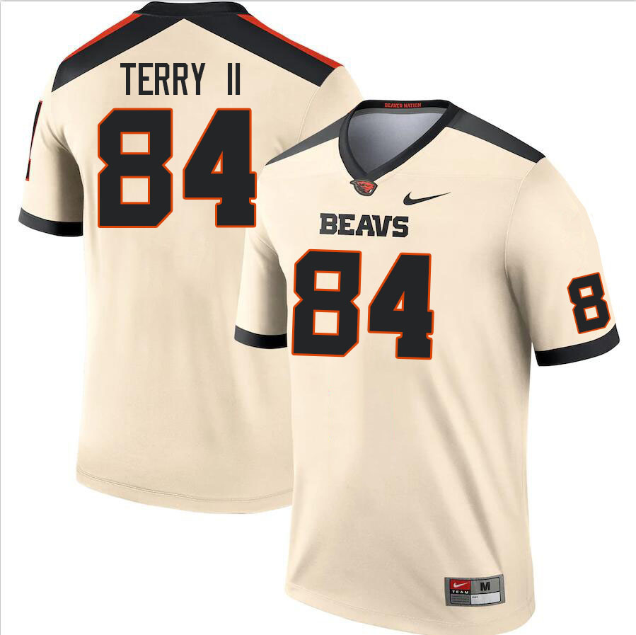 Men #84 Jermaine Terry II Oregon State Beavers College Football Jerseys Stitched Sale-Cream